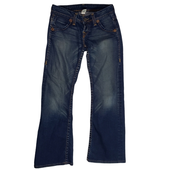 True Religion Jeans Size 31. Button Fly Low Rise Flare Thick Stitch - Picture 2 of 16
